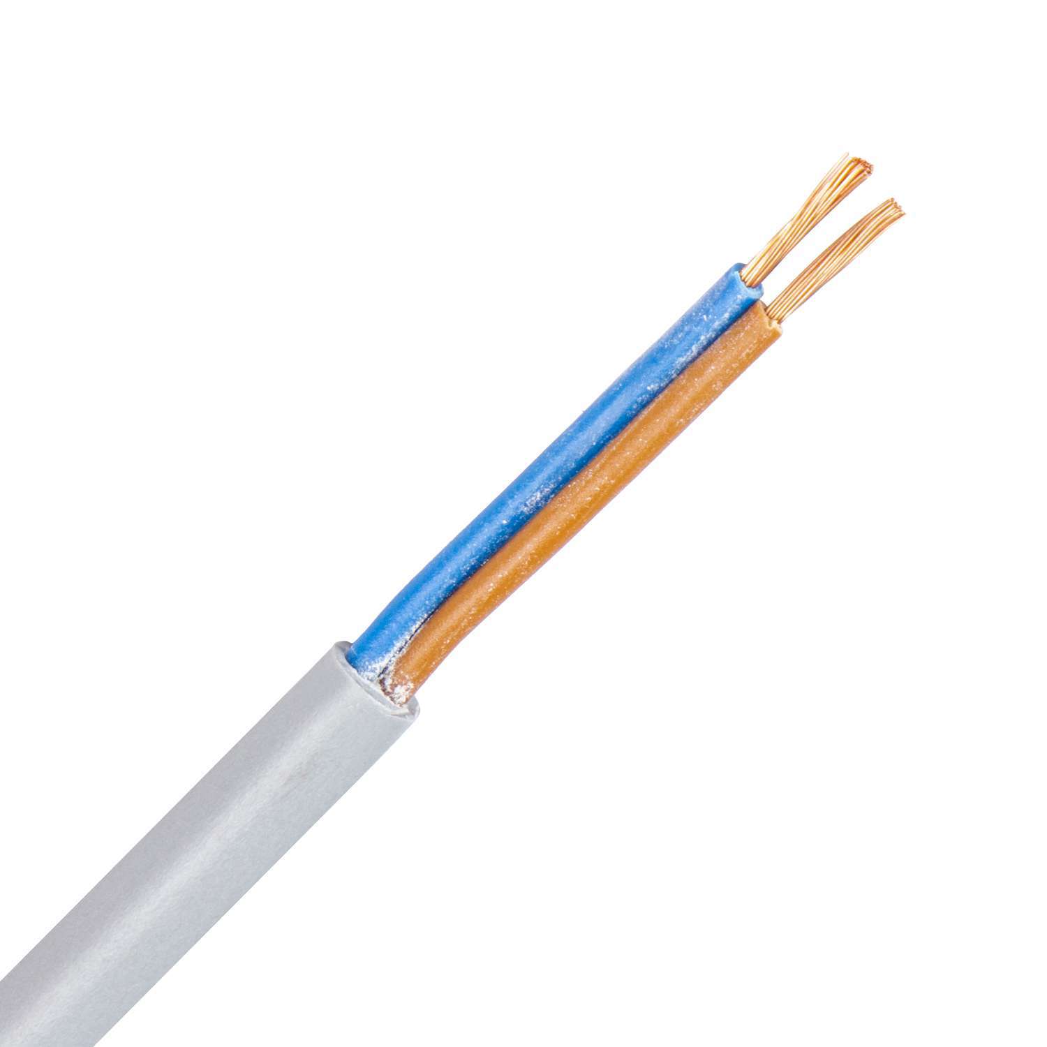 FLEX-OB kabel 2X1,0 mm2 grijs (Eca) (Ring 100 mtr) - Kabelpro